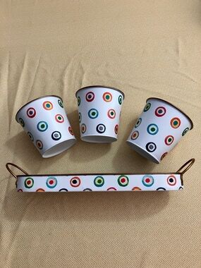 MacKenzie-Childs Lunares Circles Herb Pots Set